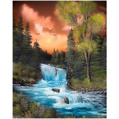 Картина по номерам Водопад на закате 40х50 см Hobby Home