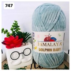 Пряжа плюшевая Himalaya Dolphin Baby/Хималая Долфин Беби/Бэби -мятный N 80347, 120м/100гр, 100% микрополиэстер, 1 шт, пряжа для игрушек и одежды