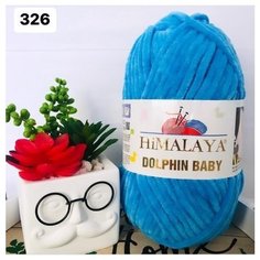 Пряжа плюшевая Himalaya Dolphin Baby/Хималая Долфин Беби/Бэби Ярко-голубой N 80326, 120м/100гр, 100% микрополиэстер, 1 шт, пряжа для игрушек и одежды