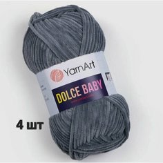 Пряжа YarnArt Dolce baby Серый (760) 4 мотка 50 г/85 м (100% микрополиэстер) ярнарт дольче беби