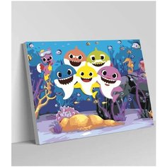 Картина по номерам на стену "Бейби Шарк Baby Shark" Раскрасим сами