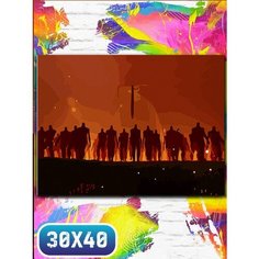 Картина по номерам на холсте аниме атака титанов - 12067 30х40