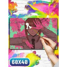 Картина по номерам на холсте аниме человек бензопила - 12033 60х40