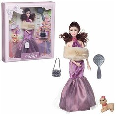 Кукла Junfa Atinil Звезда эстрады (в длинном платье с меховой накидкой) в наборе с аксессуарами 28см