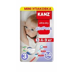 Kanz Подгузники для малышей размер-3 на 4-9 кг 34 шт