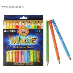 Карандаши 13 цветов 5.6 мм Koh-I-Noor Magic 3408, с многоцветным грифелем, корпус микс, L=175 мм