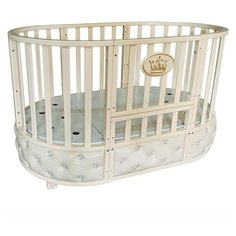 Детская кроватка MALIKA ROYAL MAJESTY ЭКО-кожа слоновая кость Малика