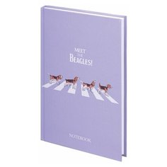 Блокнот А5 134х206 мм, 80 л, твердый, клетка, выборочный лак, STAFF, "Beagles", 114424 - 5 шт.
