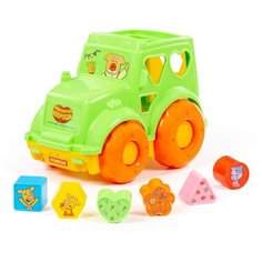 Развивающая игрушка Полесье Оранжевая корова Трактор в коробке, 91734, оранжевый/зеленый
