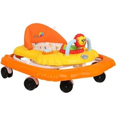 Ходунки "Львенок", 8 колес, тормоз, муз, игрушки (Alis) (оранжевый-желтый)