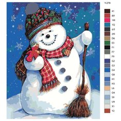 Картина по номерам Y-279 "Снеговик удачи. Новый год" 60x80 Brushes Paints