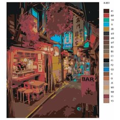 Картина по номерам X-851 "Улица стритфуд в Азии" 60х80 Brushes Paints