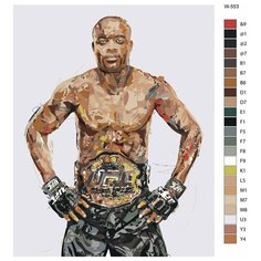 Картина по номерам W-553 "Бразильский боец ММА - Андерсон Силва" 40х50 Brushes Paints