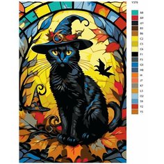 Картина по номерам Y-379 "Черный котик в профиль" 60x90 Brushes Paints