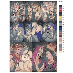 Картина по номерам W-162 "Игра Disney: Twisted-Wonderland (Дисней: Искривленная страна чудес)" 50х70 Brushes Paints
