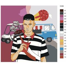 Картина по номерам X-664 "Рэпер Obladaet (Обладает) - Назар Вотяков" 80х80 Brushes Paints