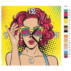 Картина по номерам Z-472 "Поп-арт Часы" 70x70 Brushes Paints
