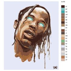 Картина по номерам X-479 "Travis Scott (Трэвис Скотт)" 60х80 Brushes Paints