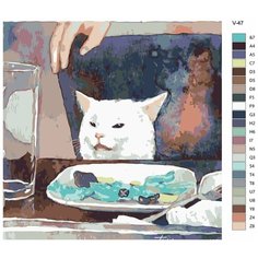 Картина по номерам V-47 "Кот и девушки. Мем" 80х80 Brushes Paints