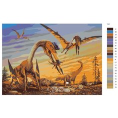 Картина по номерам Y-81 "Динозавры " 60x90 Brushes Paints