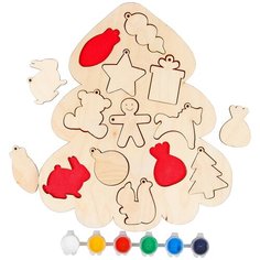 SmileDecor Рамка-вкладыш для раскрашивания Новогодние игрушки, Т1106 6 шт.