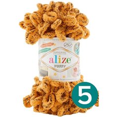 Пряжа Alize Puffy, 100 г, 9 м, 5 шт., 716 леопард