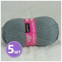 Пряжа Семеновская пряжа Vesta N quatro (60056), стальной 5 шт. по 100 г