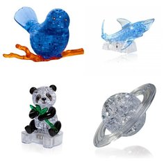 Игрушки мальчику 3д пазл комплект новогодний из 4х штук Идеи подарков классу Новый год Птичка на ветке, Акула, Панда, Сатурн Iq Toy