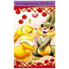 Алмазная мозаика на подрамнике 20х30 заяц зайцы, алмазная вышивка 20*30, алмазная живопись 30х20, 30*20, Наборы с круглыми стразами Стиль для Дома