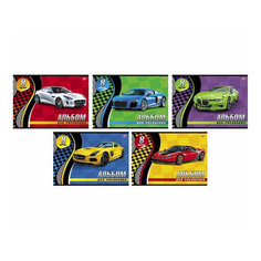 Альбом для рисования 8 л. Хатбер скоба "Спортивные авто" 8А4С ассорти (16/160) Hatber