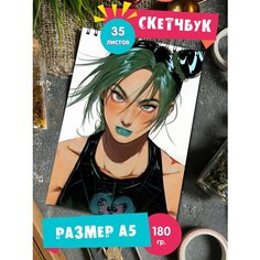 Скетчбук блокнот альбом для рисования с рисунком аниме Джо Джо или ДжоДжо JoJo 1st Color