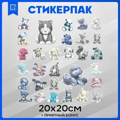 Наклейки детские набор для творчества стикербук Милые животные винтаж 20х20см 1-я Наклейка
