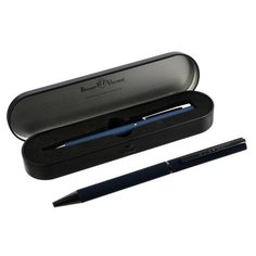 Ручка шариковая поворотная, 1.0 мм, Bruno Visconti Bergamo, стержень синий, синий металлический корпус, в металлическом футляре