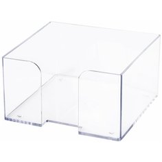 Подставка для бумажного блока BRAUBERG CLASSIC пластиковая, 90х90х50 мм, прозрачная, 238091, ПЛ61