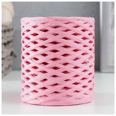 Пряжа 100% целлюлоза "Softino Raffia Color" ленточная, розовая 200м ±2м 120 гр 7621024