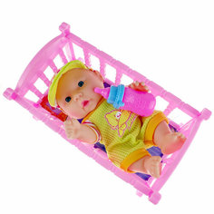 Кукла Пупс в кроватке, 18х10см Jile Toys