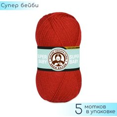 Пряжа Madame Tricote "Super Baby" №144 Светло красный, 100% акрил, 100гр. 340м. 5шт.