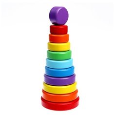 Пирамидка деревянная большая «Круг» Мега Тойс