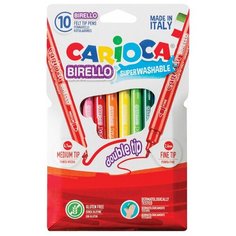 Фломастеры 10цв "Carioca BIRELLO" двусторонние