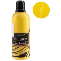 Краска акриловая для техники Флюид Арт, KolerPark, жёлтый, 80 мл