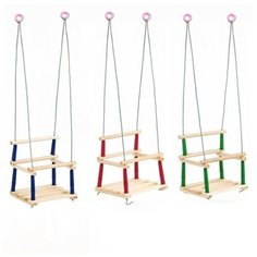 Качели подвесные, деревянные, сиденье 33×22см, микс Без бренда
