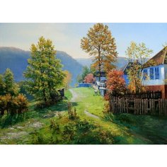 Алмазная мозаика на подрамнике 40*50 "Любимая деревня" Нет бренда