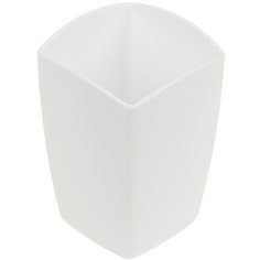 Подставка-стакан СТАММ "Тропик", пластиковая, квадратная, белая