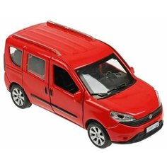 Машина металл FIAT DOBLO 12 см, двери, багаж, инерц, Технопарк DOBLO-12-RD