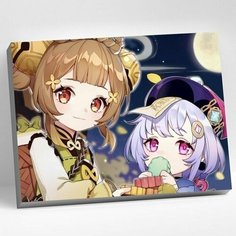 Картина по номерам 30 х 40 см "Геншин" "Яо Яо и Ци Ци" 29 цветов Molly