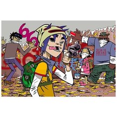 Картина по номерам на холсте музыка Gorillaz - 8641 Г 60x40