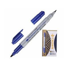 Маркеры 2х стор. CROWN синий P-800W 4мм/2мм (12/1152)