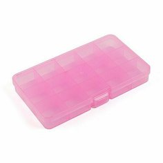 Коробка пластиковая для швейныx принадлежностей, цвет: розовый прозрачный, Gamma 17,7x10,2x2,3 см