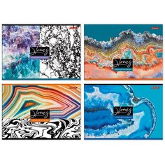 Альбом для рисования А4 40 листов (картонная обложка, клеевое крепление) Кам цветок (плотность бумаги 100 г/м2) Ассорти (45662) (4 шт.) Светоч