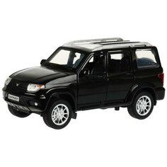 Технопарк Машина UAZ Патриот 17,8 см, свет и звук, черный, металл РАТRIОТ-124SL-ВК с 3 лет